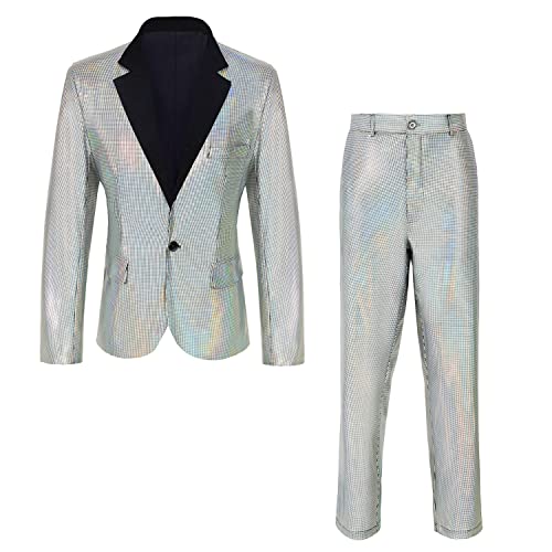 Men's 70s Outfit Disco Suit Shiny Party Outfit Sequin Costume