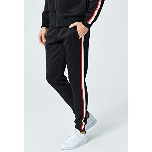 MANTORS Men's Hooded Athletic Tracksuit Full Zip Casual Jogging Gym Sweat Suits