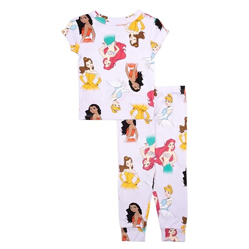 Disney Girls' 2-Piece Snug-fit Viscose Pajama Set, Soft & Cute for Kids