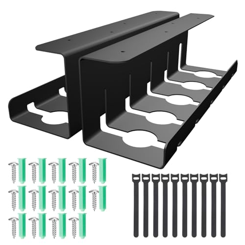 AiQInu Bandeja Organizador Cables Escritorio 2 Piezas, con Accessori, Recoge Cables Mesa Escritorio, Bandeja Cables Escritorio para la Gestión de Cables, Ordenar Cables, Canaleta Cables