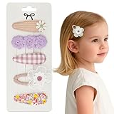 5 Pcs Soft Baby Hair Clips - 5 Snap Barrettes for Girls & Toddlers, Gentle Grip Non-Slip Toddler Hair Clips for Thin and Thick Hair