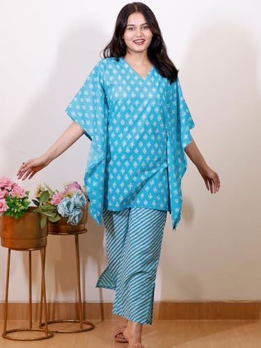 Image of Libas Womens Printed Cotton Night Suit Set for Women | Sleep wear