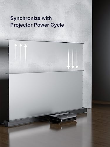 Image of AWOL VISION 100 inch Motorized ALR Floor Rising Projector Screen for Ultra Short Throw Projector, Projector Screen for Home Theater, 4K /8K Ultra HD, 95% Ambient Light Reduction,ALR-F210C
