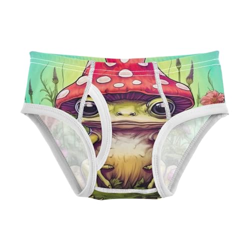 ODAWA Frog Mushroom Red Boys Cotton Underwear, Tag-Free Comfort 2T Underwear