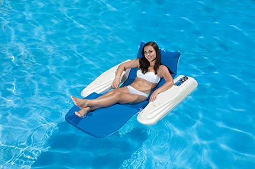 Poolmaster Swimming Pool Adjustable Floating Chaise Lounge, Rio Sun, Blue Bayou Large