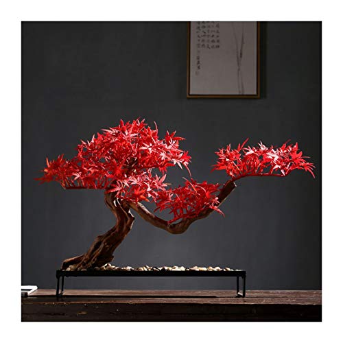 Plantes en pot érable artificiel rouge, petit arbre artificiel intérieur pour bureau