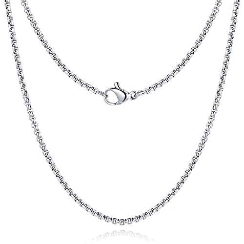 Andsion Silver Chain Gold Chain for Men Women Boys Chain Necklace 18K Gold Plated 2mm Rolo Chains For Men Silver Chains for Women Upgraded Ring & Clasp Chains Jewelry Gifts 18/20/22/24/26 Inch