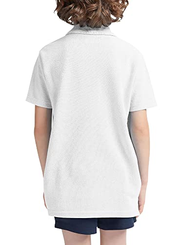 Image of Hat and Beyond Youth Polo Shirts Uniform Plain Button Short Sleeves Boys Girls Casual Kids