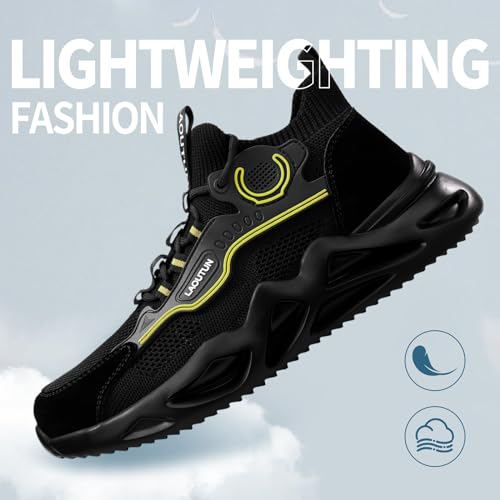 Image of LAoutun Steel Toe Shoes for Men Work Shoes Safety Sneakers Comfortable Lightweight Puncture Proof Slip on Indestructible Construction Work Shoes