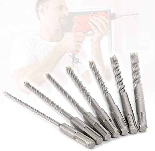 Firecore SDS Plus Concrete Drill Set - SDS Drill Bit Set - 7 Pieces 5 6 6 8 8 10 12 x 160 mm - Masonry Drill Compatible with Various Brands Hammer Drill - Premium Quality for Hammer Drill FS22407