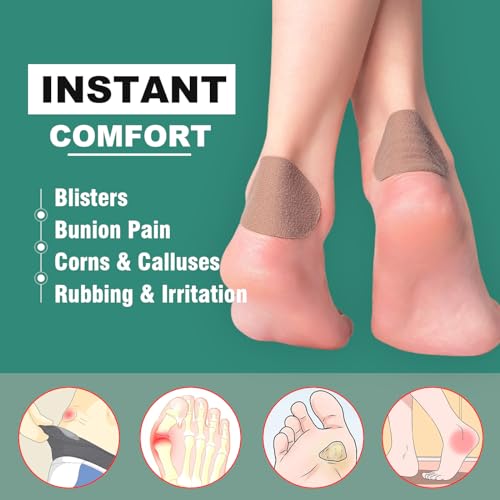 Image of Moleskin for Blisters, Adhesive Moleskin Pads, Moleskin Padding for Feet, Shoes, Toes, Heel | Blister Prevention and Reduce Friction (20 Sheets - 40 Pieces Total)