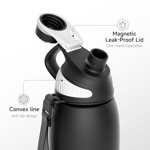 Image of Fjbottle Insulated Stainless Steel Water Bottle, 32 Oz Leakproof Water Bottles, Ice Reusable Tumbler, Double Wall Vacuum Jug, Lightweight Durable for Traveling & Sports, Workout, 32oz