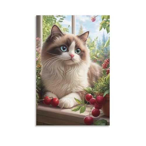 Cuadro de gato Ragdoll en lienzo para tapar espacios vacíos y decorar paredes de dormitorios