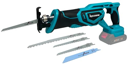 Professional Akku Säbelsäge für Makita 18V (Ohne Akku), Kabellose Reciprosäge Fuchsschwanz Säge Elektrisch Tigersäge, ideal für Sägearbeit mit Holz/Stahl, 22 mm Hublänge, Inklusive 4x Sägeblätter