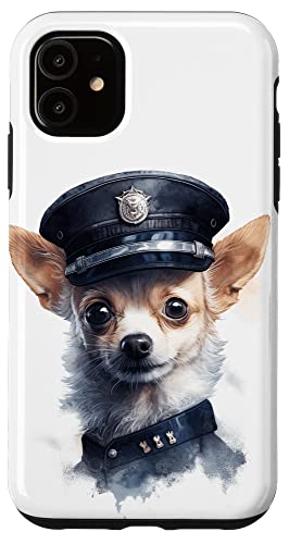 Valiant Puppy Police Dog �|�[�g���[�g�K�[�h �`���� �h�b�O�E�H�b�` �X�}�z�P�[�X iPhone 11 �p