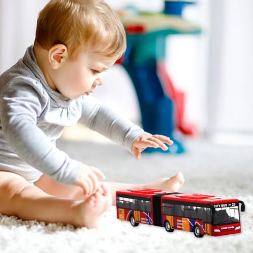 Bus Spielzeug,Doppelter Festivalbus,Legierung Bus Modell,Big Pull Back Spielzeugautos,für Freunde und Kinder, Lernspiel, Geburtstagsparty-Geschenk，18.5 * 2.5 * 3CM
