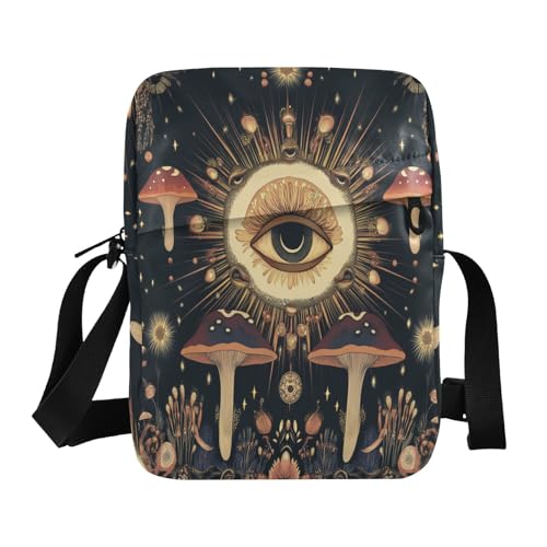Mushroom with Eyes Psychedelic messenger bag for women Crossbody Bags For Women Shoulder Handbags Adjustable Strap for outdoor sports business