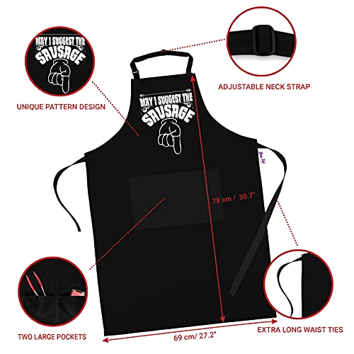 BBQ Apron Funny Aprons For Men May I Suggest Barbecue Grill Kitchen Gift Black - Thumbnail 7