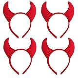 Halloween Devil Headband Devil Horns Headbands Hair Bands Red Devils Ears Headpiece Women Devil...
