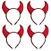 Halloween Devil Headband Devil Horns Headbands Hair Band Red Devils Ears Headpiece Women Girls Devil Hairband Hair Hoop Party Decoration Cosplay Costume Headwear Cute Handmade Hair Accessories 4 Pack
