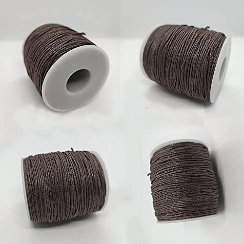 Lanyoshe Wax String For Bracelet Making, Waxed Thread Cotton Beading Cord For Jewelry Necklace Crafting Friendship Bracelet Hang Tag Lether Sewing 109 Yards - Brown #TOP2