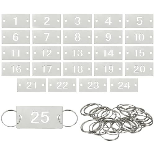 PATIKIL 25PCS io[^O 1-25 XeXX`[io[L[`F[^V[gv[g 2̌tL[Ot AI[KiCU[tB[hnK[xp ` Vo[