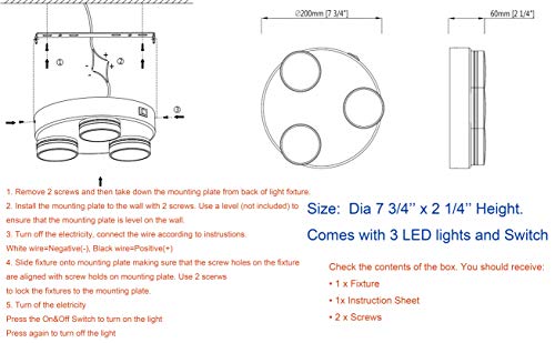 image for Facon (Upgraded Version 8-Inch LED Ceiling Dome Light Fixture Decorati