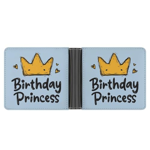 Birthday Princess Bifold Wallet PU Leather Card Cash Holder Cute Purse for Men Women