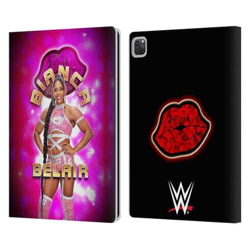 Head Case Designs Officially Licensed WWE Portrait Bianca Belair Leather Book Wallet Case Cover Compatible with Apple iPad Pro 12.9 2020/2021/2022