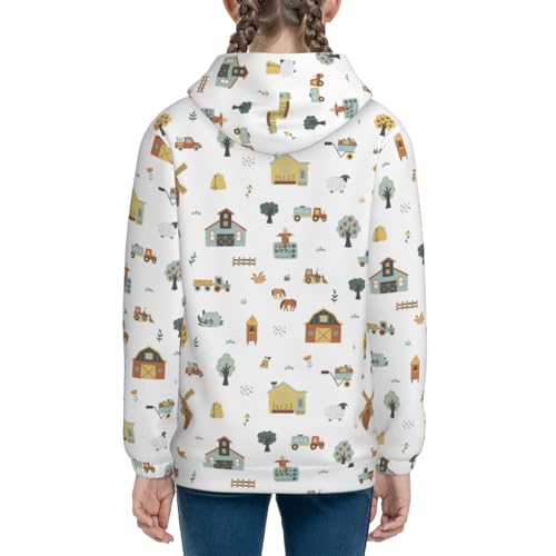 Farm with Farm Houses Kids Pullover Hoodies Boys Sweatshirts Girls Athletic Clothes with Pocket4