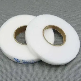 M Fabrics Hem Tape Rivil Civil Fabric Fusing Tape Double Sided Adhesive Hem Tape Iron on Tape (White) Buckram Interfacing Interlining Fusible 100 Yards Sewing - Pack of 2 Pieces