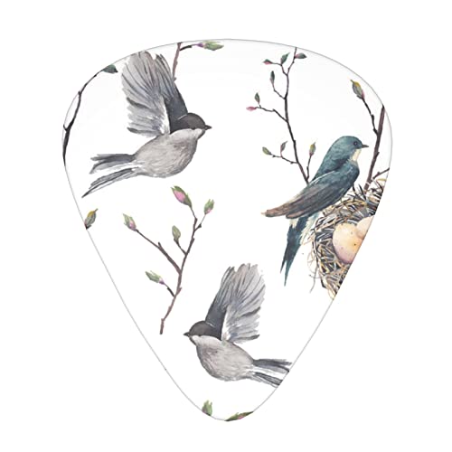 Lot de 12 médiators aquarelle sans couture avec nid pour guitare acoustique, électrique, basse - Les Beatles, Paul McCartney, John Lennon, RIngo Starr, George Harrison Lot de 12 médiators aquarelle sans couture avec nid pour guitare acoustique, électrique, basse