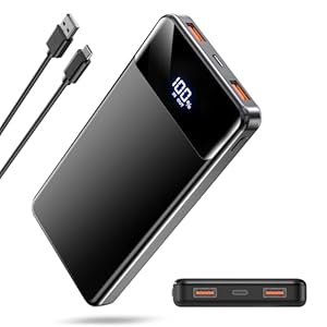 Power Bank, Portable Charger 12000mAh PowerBank Fast Charging PD22.5W USB-C/USB-A Output, Phone Battery Pack for iPhone 17 Air 16 15 14 13 Plus Pro Max S22 S21 Google iPad etc