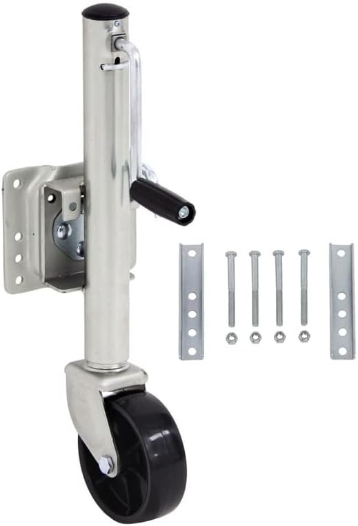 TAINDU Heavy-Duty Trailer Jack 6 Inch Solid Wheel Sidewind Round Swivel Trailer Jack With Bolt On Capacity 540KG Jockey Wheel Boat RV Parts Accessories Super Load Bearing