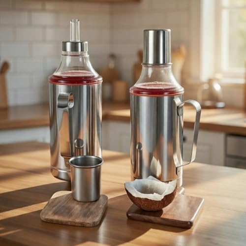 Image of SUNDRY Omega-Pro Stainless Steel Oil Dispenser 1000 ML /Pack Of 2