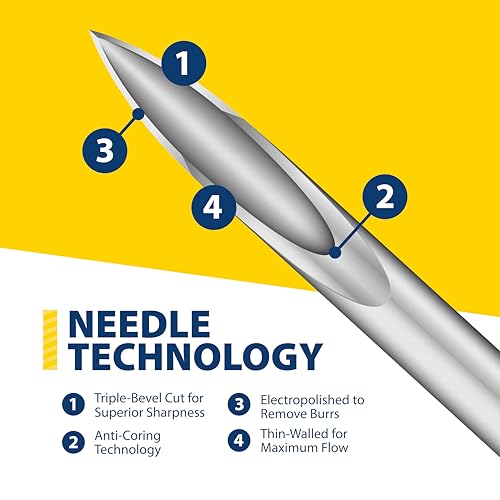 Image of Easy Touch 31 Gauge U-100 Insulin Syringes (31G 0.5cc 5 /16 inch) with 5 /16 inch Short Needle, 0.5cc (50 Unit Capacity), Bold Markings for Accurate Dosing, Disposable, Box of 100