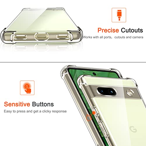 Image of for Back Case Cover Bumper Flexible Silicone Transparent Back Cover for Google Pixel 7A- Transparent