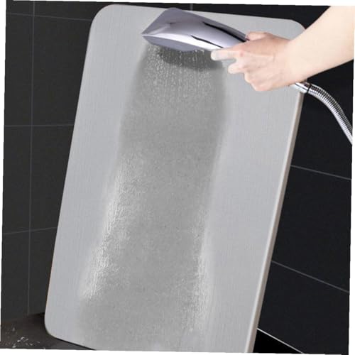 Alfombra de baño absorbente gris de 40x30 cm con secado rápido y base antideslizante 8