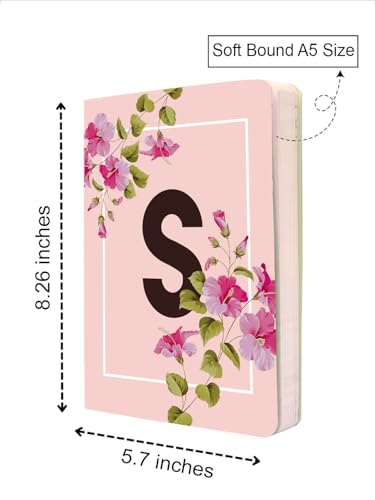 Image of AccuPrints Initial S Premium Soft Bound Notebook Diary |Size 21 x 14.5 cm| for Girls and Women (A5,192 Ruled Pages, 80 GSM) Personal Diary