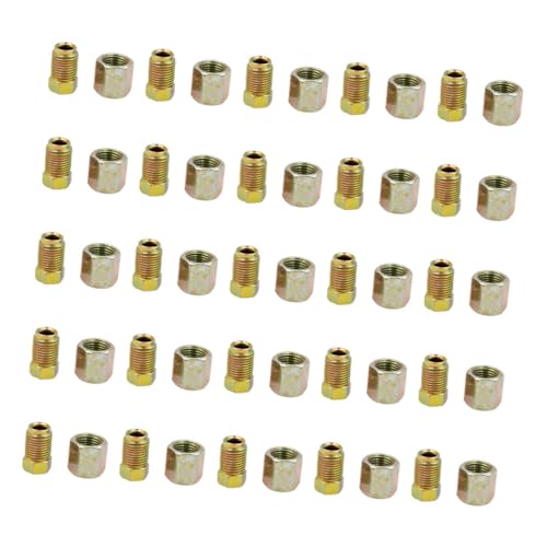 GANAZONO 25 juegos Racores Freno Galvanizados para Tubo de Freno con Tuercas Macho y Hembra Resistente y Fácil de Instalar para Repuesto Moto y Recambios Automóvil