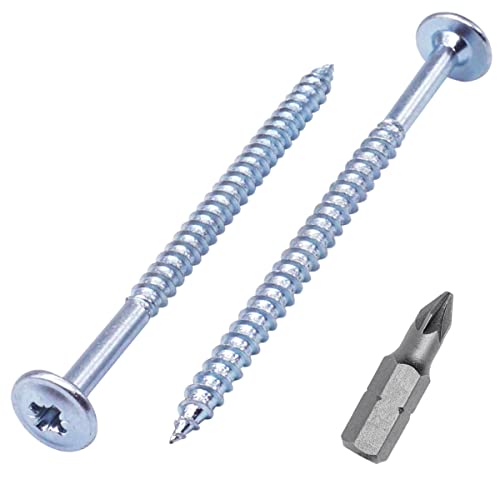 SKIR'CO 30 viti lunghe in acciaio zincato 4,2 x 75 mm argento legno viti per truciolare, viti in metallo, testa a croce modificata Phillips, autofilettanti