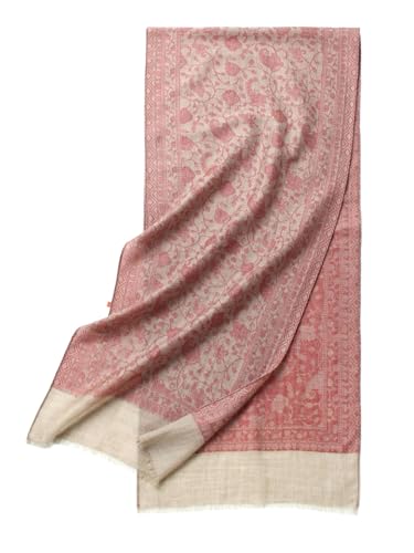 Écharpe cachemire imprimé double face luxe élégante rose pour femme