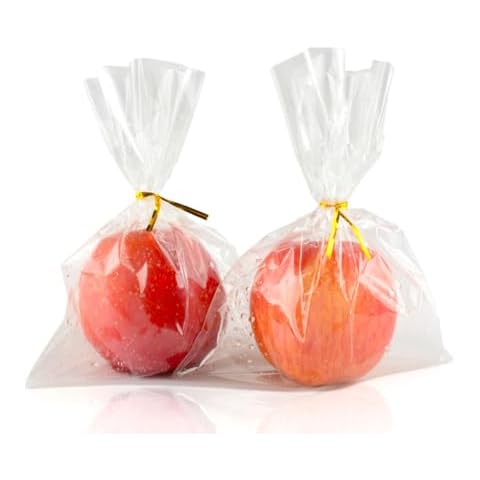 COOLAKE Clear Treat Bags 200 PCS 6x8 Inches Cellophane Bag Clear Candy Bags with 200 PCS Gold Twist Ties for Wrapping,Packaging Candies,Dessert,Bakery, Cookies, Chocolate,Party Favor Cover