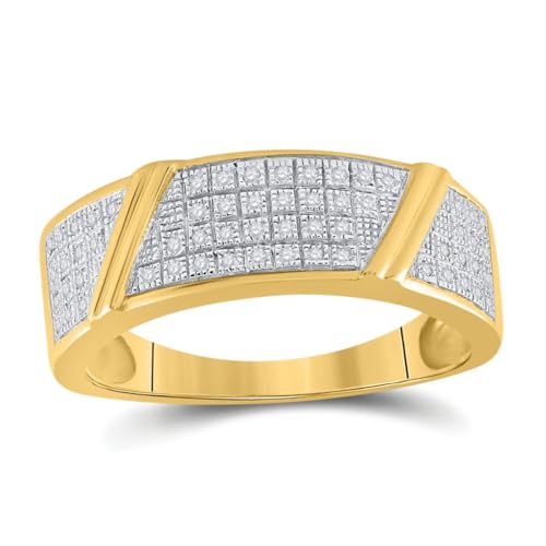 Jewels By Lux 10K Yellow Gold His Hers Round Dia. Cluster Matching Wedding Set 1/3 Ct, Womens Size 5-9, Mens Size 8-123