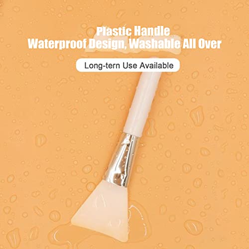 Facial Mask Application Brush, Soft Silicone Fan Shape White Brush Head Cosmetic Tool for Body Lotion, Mud, Clay, Charcoal Mixed Mask - Image 5