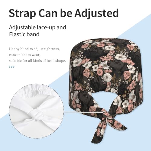 Image of Adjustable Scrub Cap with Sweatband, Breathable Working Hat for Men /Women