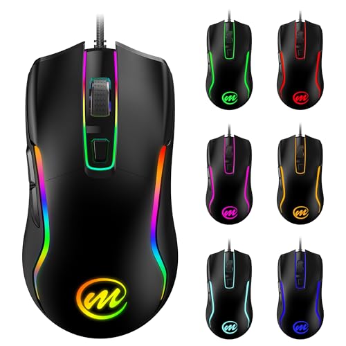 12800 DPI Memzuoix Wired RGB Gaming Mouse w/ 6 Buttons (Black) - image 9