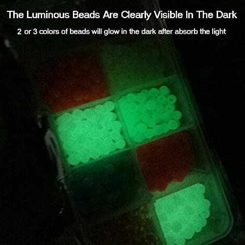 Qualyqualy Fishing Beads Assorted, Plastic Glass Fishing Beads Red Yellow Mix Color Luminous Glow Fishing Beads 6.5Mm 800Pcs #TOP1
