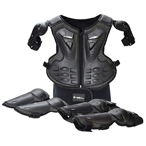 Takuey Kids Motorcycle Motorbike Full Body Armor Protective Gear Equipment Chest Spine Back Protector Shoulder Arm Elbow Knee Protector Pads for Motocross Racing Skiing ICE Skating Bike Cycling Cover