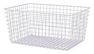 Whitmor 4 Pack Lavender Wire Storage Baskets for Organizing Office, Metal Storage for Pantry, Kitchen Bins & Freezer